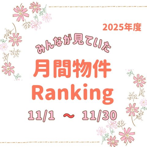 2025.11/1~11/30　月間ランキング