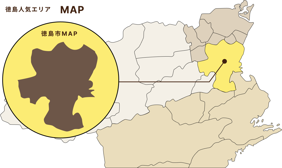 徳島人気エリアMAP